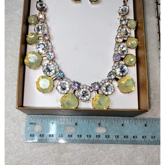 MixIt Necklace Earrings Box Set Retro Jewelry Statement Mix It Lemon Yellow Gold - Picture 9 of 15